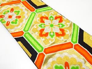 アンティーク　亀甲繋ぎに華紋織り出し袋帯（着用可）